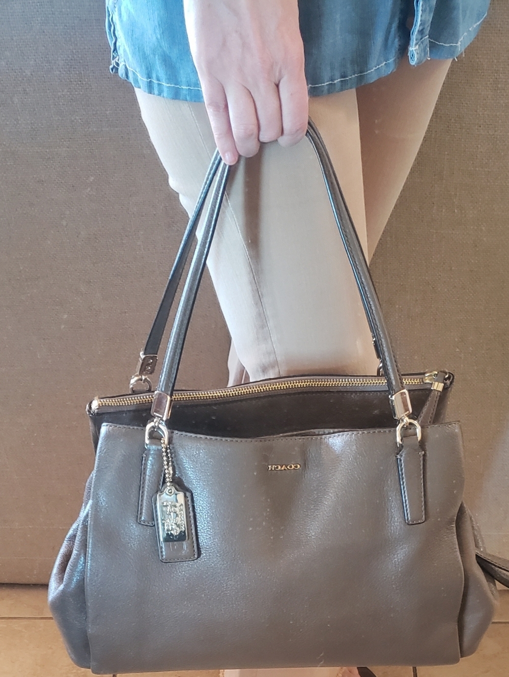 Coach Madison Cafe Leather Carryall Satchel